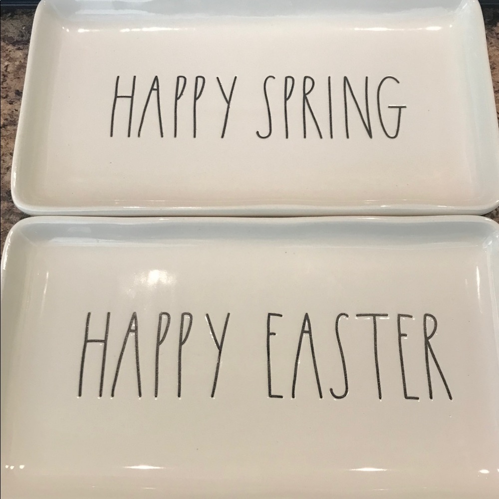 Rae Dunn Happy easter/spring trays